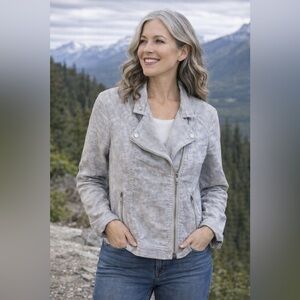 LOFT Light Gray Textured Blazer Size Large NWT